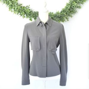 Armani grey millitary long sleeve shirt EUC